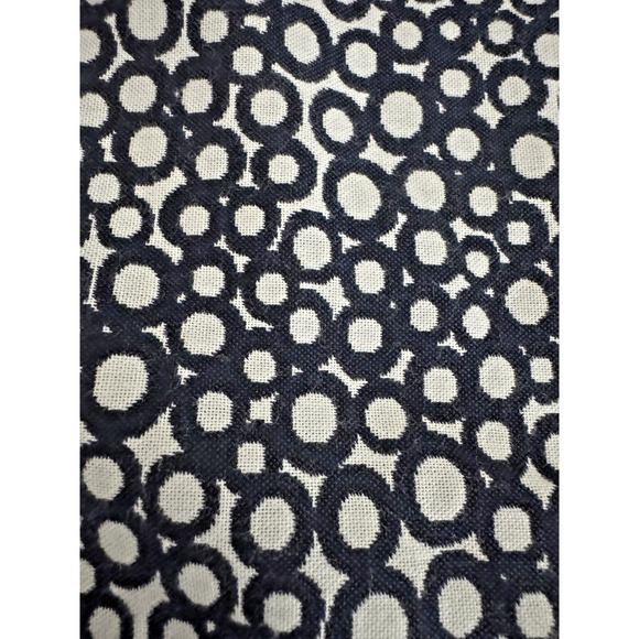 Tesori Coat L Mid-Length Cotton Navy White Dots Collar Buttons Unlined Hong Kong - Picture 11 of 11